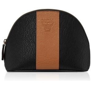 New Authentic MCM toiletry bag black and tan/brown
